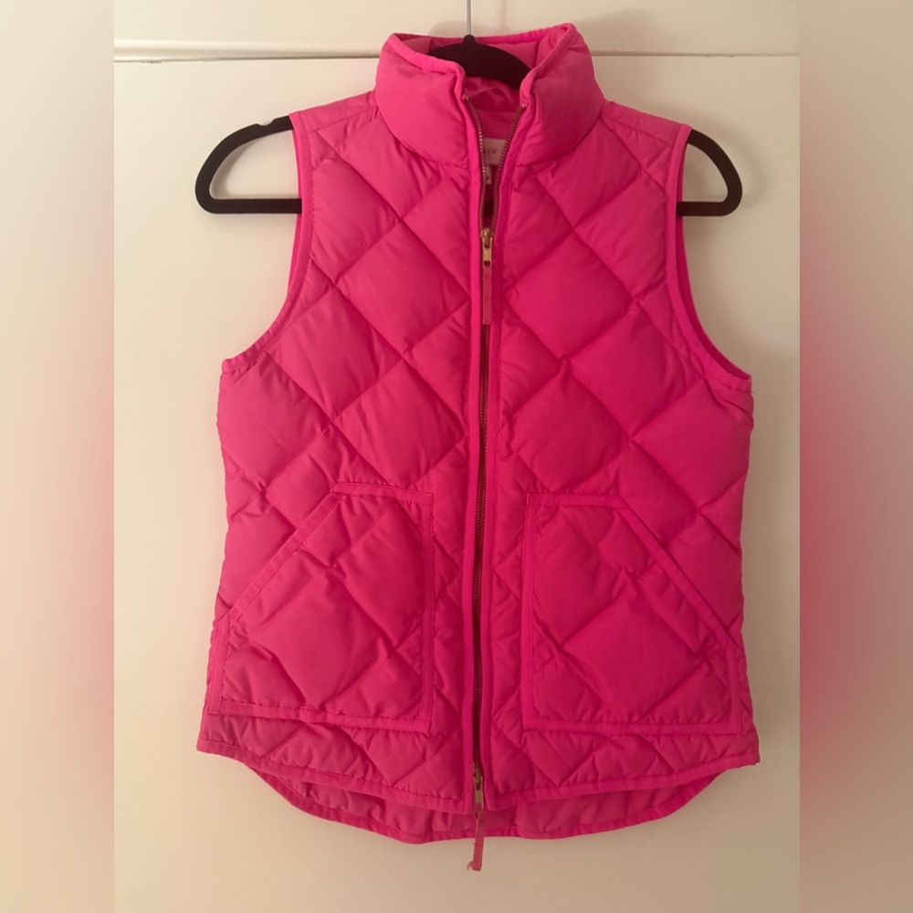 J.Crew Quilted Vest. Size XXS- Color: Hot Pink
